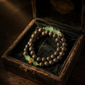“Spring Mountain Jade" Botanical Scented Mala Bracelet | White Tea & Sandalwood