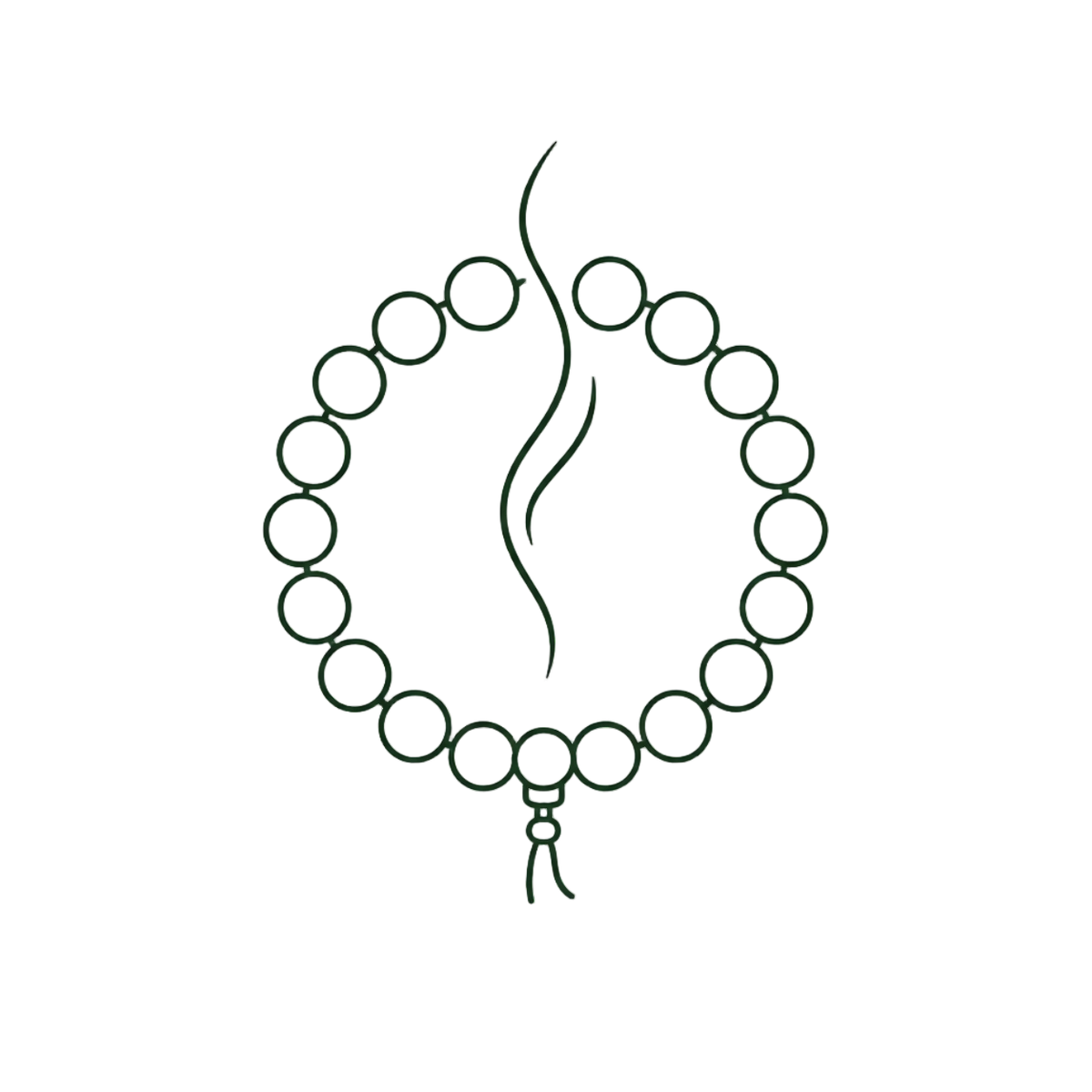 Beaded He Xiang bracelet with a flowing scent line representing a wearable ritual.
